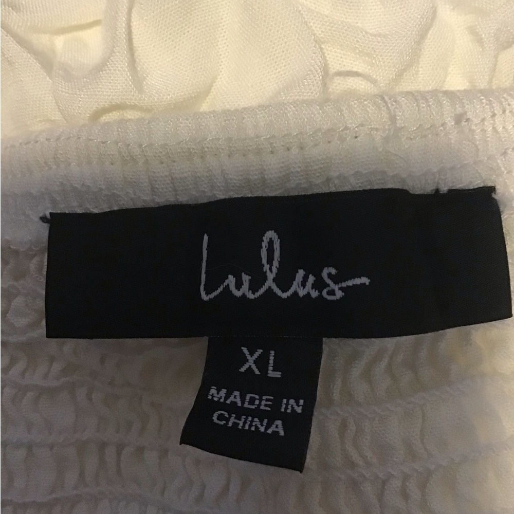 Lulu's Cream Ruffle Off-Shoulder Romper - Picture 5 of 5